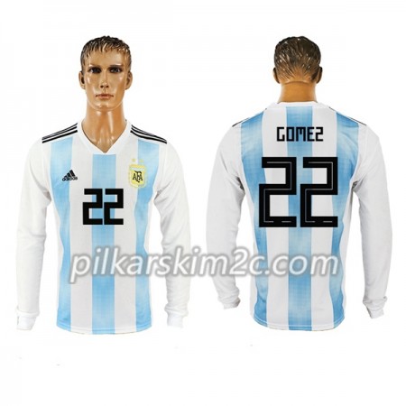 Koszulka Argentyna Gomez 22 Główna Mistrzostwa Świata 2018 - Koszulki Piłkarskie(L/S)